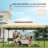 Outsunny 13.1' x 9.8' Gazebo Replacement Canopy, Gazebo Top Cover with Double Vented Roof for Garden Patio Outdoor TOP ONLY, Cream White