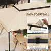 Outsunny 13.1' x 9.8' Gazebo Replacement Canopy, Gazebo Top Cover with Double Vented Roof for Garden Patio Outdoor TOP ONLY, Cream White