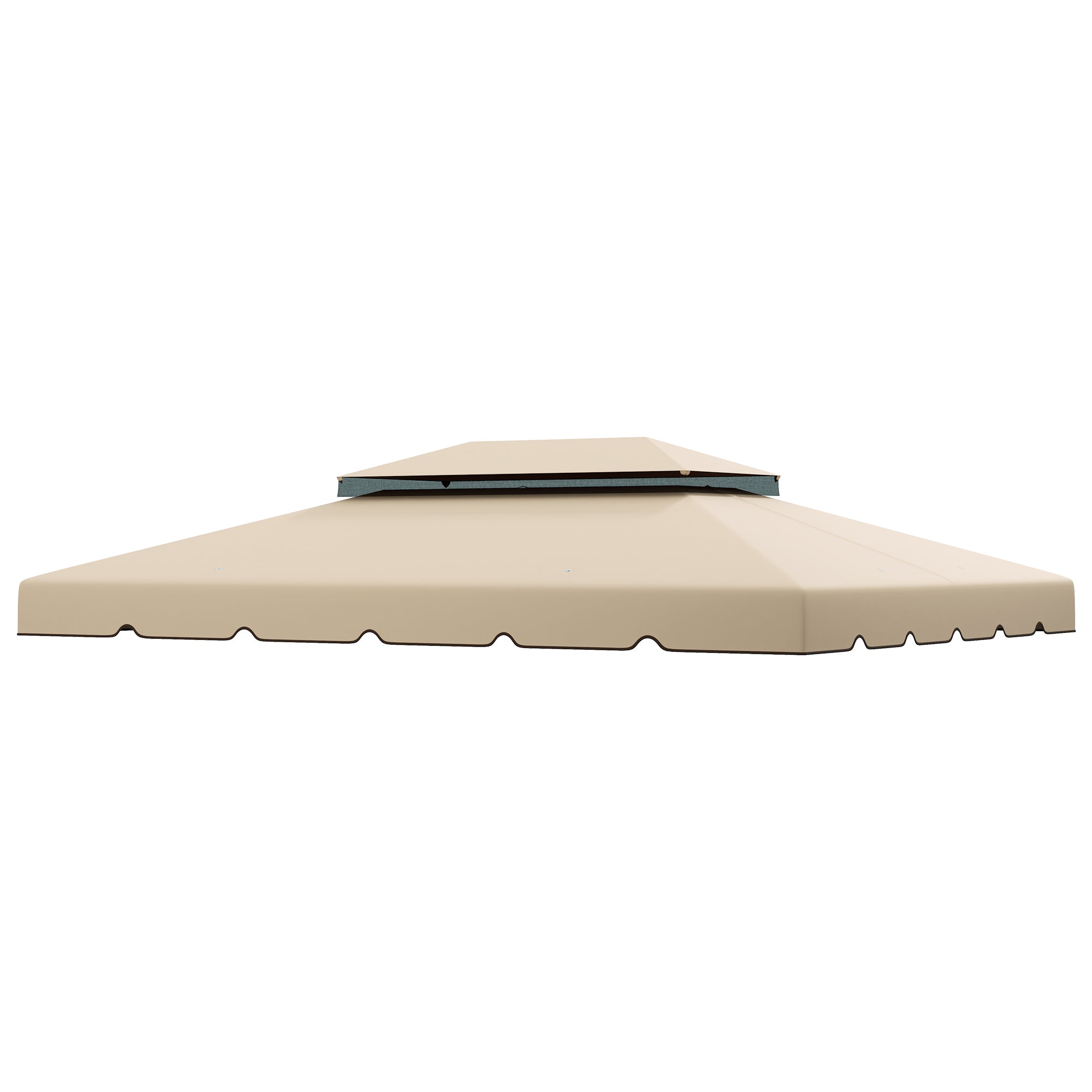 Outsunny 13.1' x 9.8' Gazebo Replacement Canopy, Gazebo Top Cover with Double Vented Roof for Garden Patio Outdoor TOP ONLY, Cream White