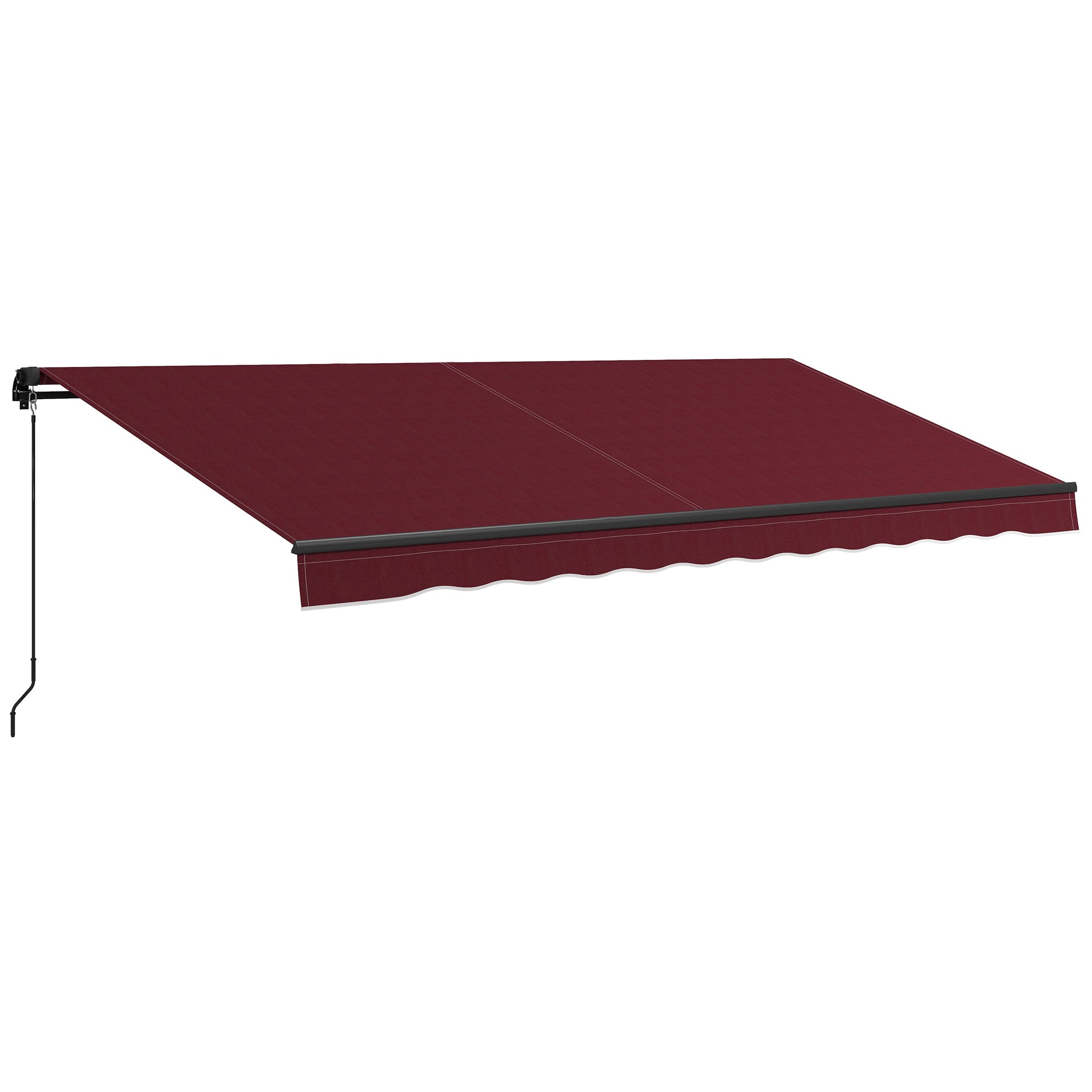 Outsunny 15' x 10' Retractable Awning, Patio Awning Sunshade Shelter with Manual Crank Handle, 280gsm UV Resistant Fabric and Aluminum Frame, for Balcony, Yard, Wine Red