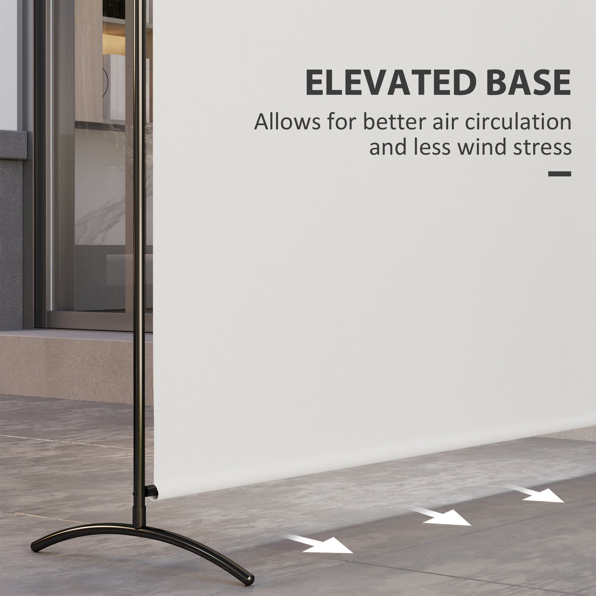 Outsunny Single Outdoor Privacy Screen, 5.9FT Tall Room Divider with UV30+ Protection, Freestanding Privacy Panel Partition with Stable Base for Indoor Outdoor Use, Beige