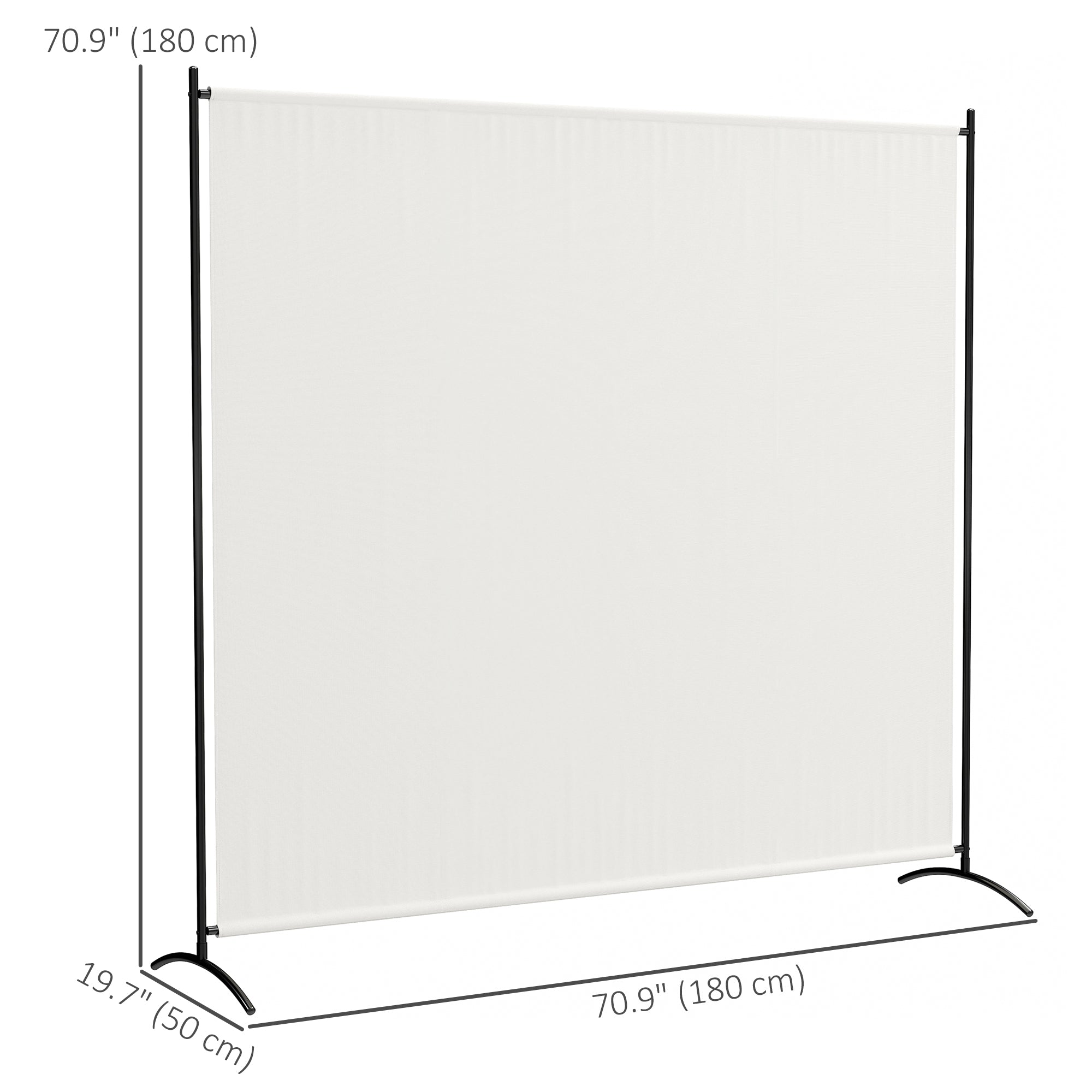 Outsunny Single Outdoor Privacy Screen, 5.9FT Tall Room Divider with UV30+ Protection, Freestanding Privacy Panel Partition with Stable Base for Indoor Outdoor Use, Beige