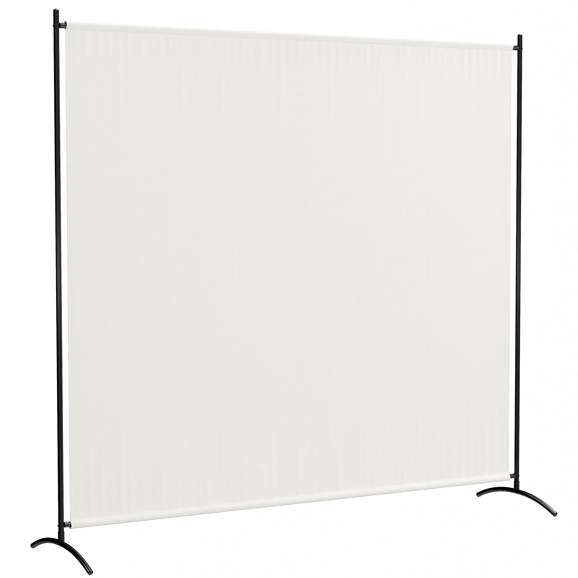 Outsunny Single Outdoor Privacy Screen, 5.9FT Tall Room Divider with UV30+ Protection, Freestanding Privacy Panel Partition with Stable Base for Indoor Outdoor Use, Beige