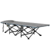 Outsunny Camping Cot for Adults with Cushion, 26.4" Wide Portable Folding Bed with Storage Pocket and Non-Slip Foot Pads for Outdoor Travel Home Office, Max Load 330 LBS, Grey