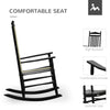 Outsunny Wooden Outdoor Rocking Chair, Patio Rocking Chair with Slatted High Back and Armrests, Patio Chair for Porch, Garden, Lawn, Black