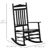 Outsunny Wooden Outdoor Rocking Chair, Patio Rocking Chair with Slatted High Back and Armrests, Patio Chair for Porch, Garden, Lawn, Black