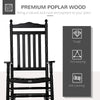 Outsunny Wooden Outdoor Rocking Chair, Patio Rocking Chair with Slatted High Back and Armrests, Patio Chair for Porch, Garden, Lawn, Black
