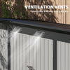 Outsunny 9' x 4' Storage Shed, Galvanized Steel Garden Shed with Lockable Doors, Gloves and 2 Air Vents for Backyard, Patio, Lawn, Grey