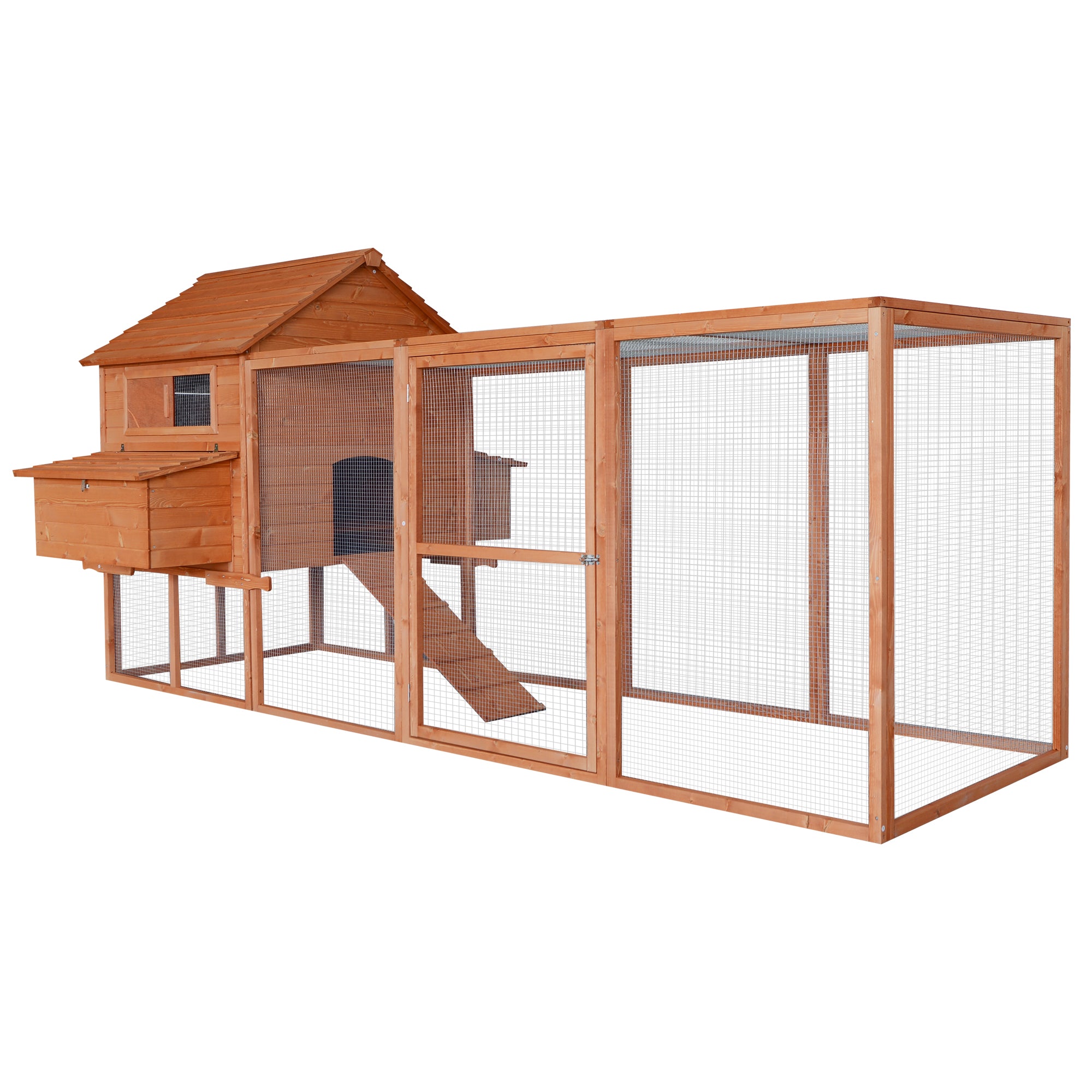 PawHut 144" Large Backyard Hen House Chicken Coop w/ Long Run