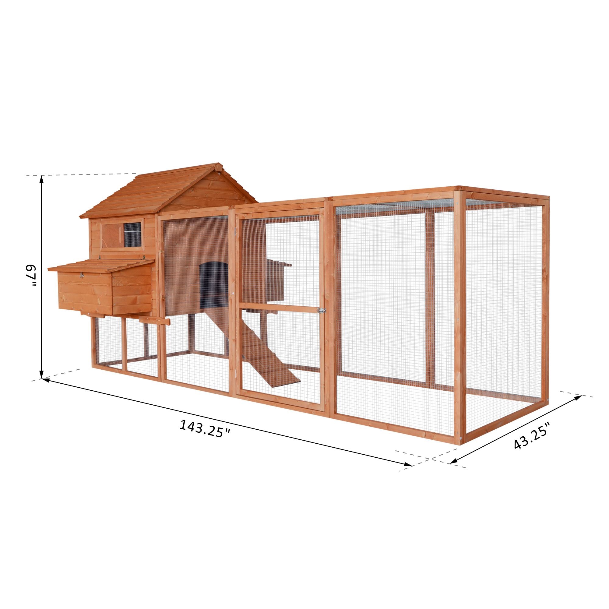 PawHut 144" Large Backyard Hen House Chicken Coop w/ Long Run