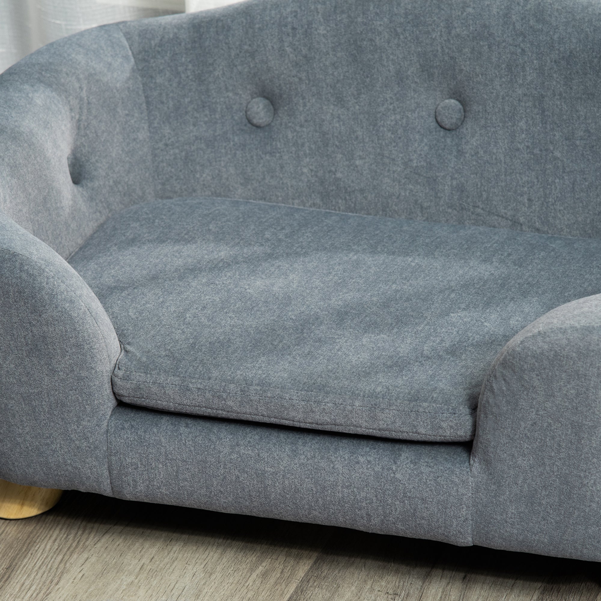 PawHut Dog Sofa, Pet Bed for Mini Dogs, Cat Dog Couch with Washable and Removable Cushion, Waterproof Cover, Gray
