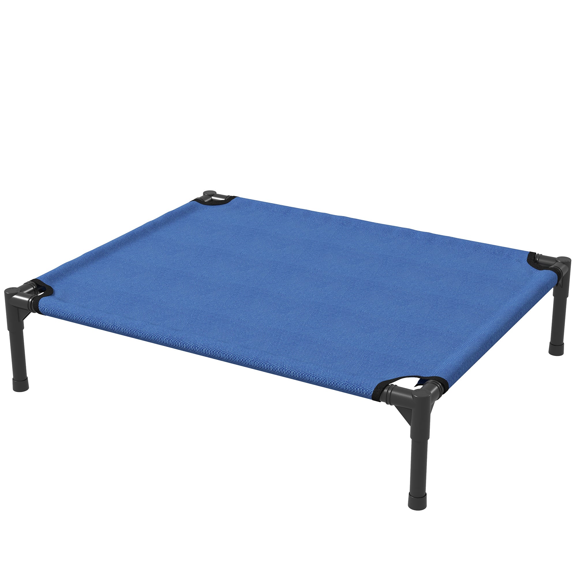 PawHut Raised Dog Bed Cat Elevated Lifted Portable Camping w/ Metal Frame Blue (Medium)