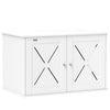 PawHut Cat Litter Box Enclosure, Hidden Cat Litter Box Furniture with Double Doors, Hole, Pet House Side End Table, 31.5" x 19" x 20", White