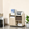 Vinsetto Lateral Filing Cabinet, Printer Stand with Wheels, Mobile File Cabinet with Drawer for Letter or A4 File, Home Office, Oak
