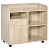 Vinsetto Lateral Filing Cabinet, Printer Stand with Wheels, Mobile File Cabinet with Drawer for Letter or A4 File, Home Office, Oak