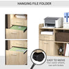 Vinsetto Lateral Filing Cabinet, Printer Stand with Wheels, Mobile File Cabinet with Drawer for Letter or A4 File, Home Office, Oak