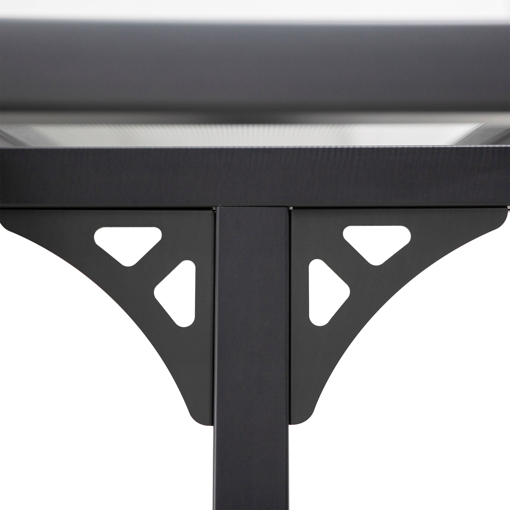 Outsunny 10' x 10' Outdoor Lean to Hardtop Pergola with Polycarbonate Roof, Wall Mounted Gazebo with Adjustable Height, Aluminum Frame, and UV Protection, Grey