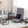 HOMCOM Nesting Tables Set of 3, Square Coffee Tables with Faux Marbled Top and Metal Frame, Nesting Tables for Living Room, Grey