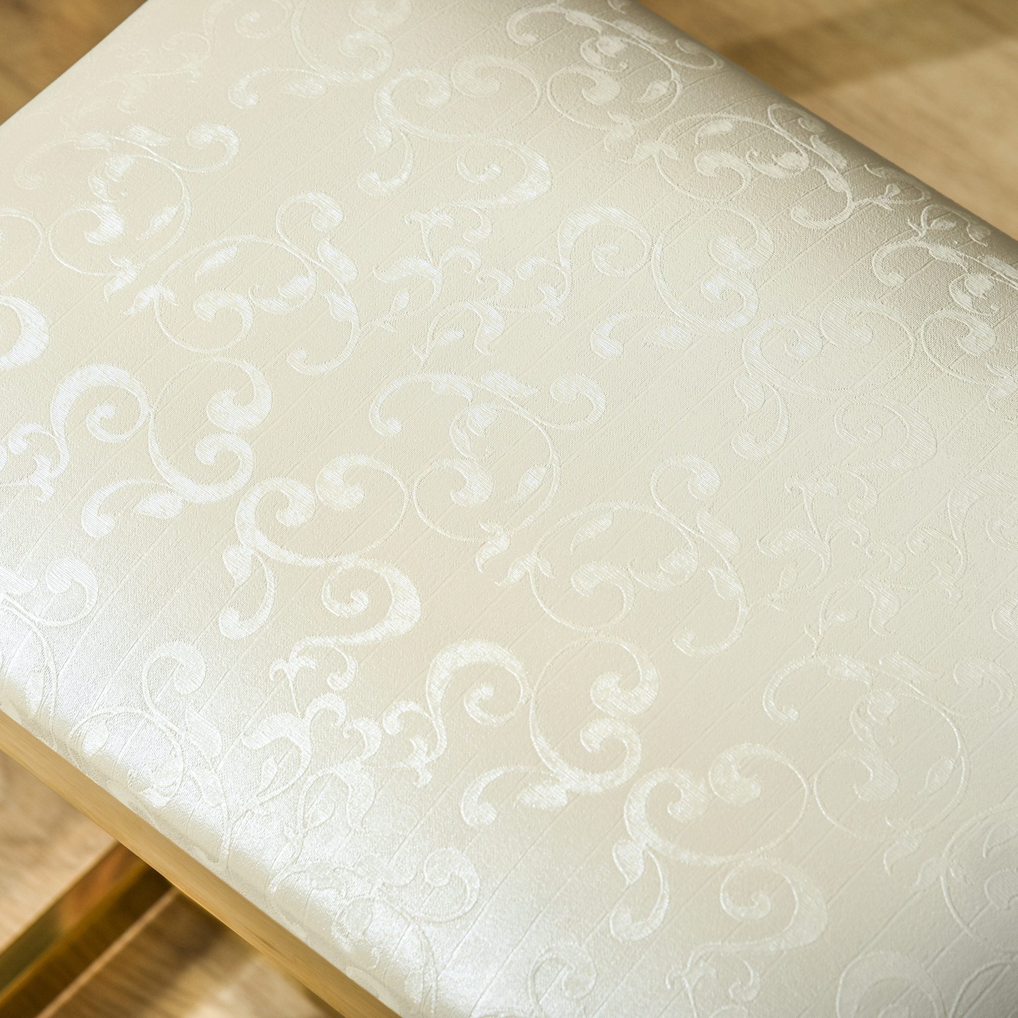 HOMCOM Vanity Table Set with Round Mirror, Makeup Dressing Table with 3-Color LED Light, 4 Drawers, Cushioned Stool for Bedroom, White