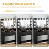 HOMCOM Vanity Table with Lighted Mirror, Makeup Table with Drawers, 3 Lighting Modes, 10 Bulbs, Modern Dressing Table for Bedroom, Black