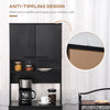 HOMCOM 71"H Freestanding Kitchen Pantry, Buffet with Hutch, Microwave Stand with Storage Cabinet, Black