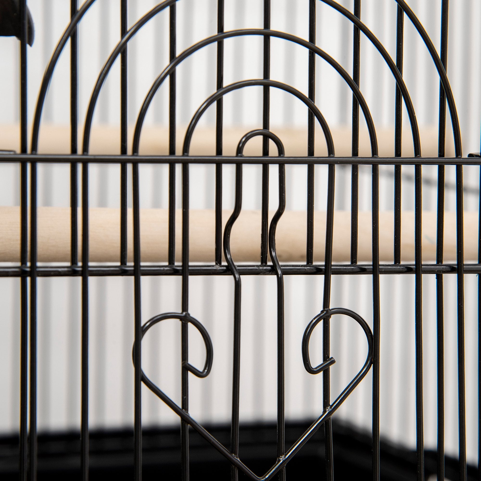 PawHut Bird Cage Budgie Cage with Stand Slide Tray Handle for Finch Canary 43.5 x 33 x 121cm Black