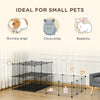 PawHut Small Animal Cage Rabbit Cage with Door, Guinea Pig Playpen, Small Animal Fence for Bunny, Chinchilla, Freret, Chinchilla, Indoor and Outdoor Use, Total 46 Panels, 68.9" x 41.3" x 27.6"