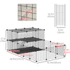 PawHut Small Animal Cage Rabbit Cage with Door, Guinea Pig Playpen, Small Animal Fence for Bunny, Chinchilla, Freret, Chinchilla, Indoor and Outdoor Use, Total 46 Panels, 68.9" x 41.3" x 27.6"
