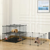 PawHut Small Animal Cage Rabbit Cage with Door, Guinea Pig Playpen, Small Animal Fence for Bunny, Chinchilla, Freret, Chinchilla, Indoor and Outdoor Use, Total 46 Panels, 68.9" x 41.3" x 27.6"