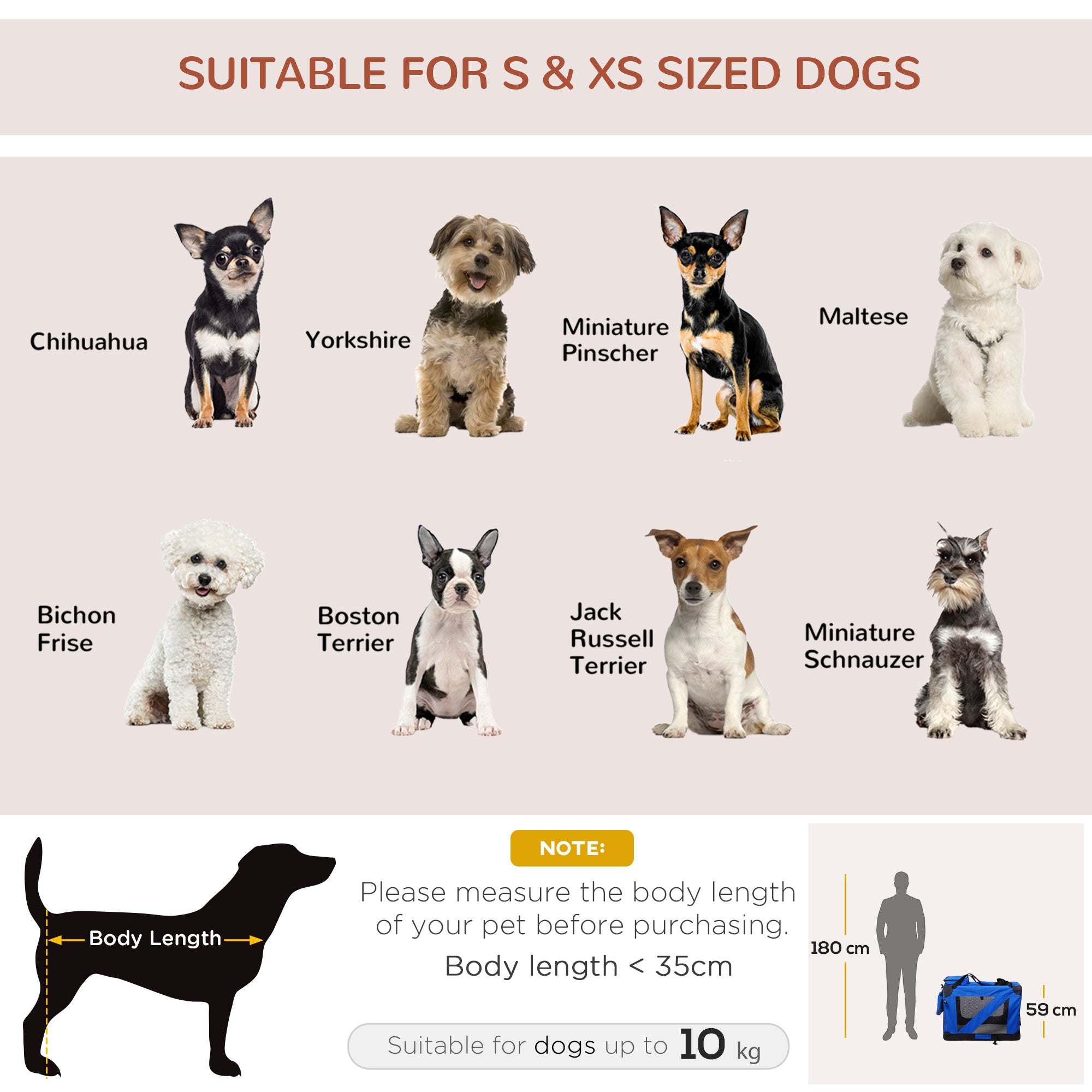 PawHut Foldable Pet Carrier for Small and Miniature Dogs, Portable Cat Carrier Soft Side Pet Travel Crate with Removable Mat, Storage Bags, Breathable Mesh Window 60 x 42 x 42cm - Blue
