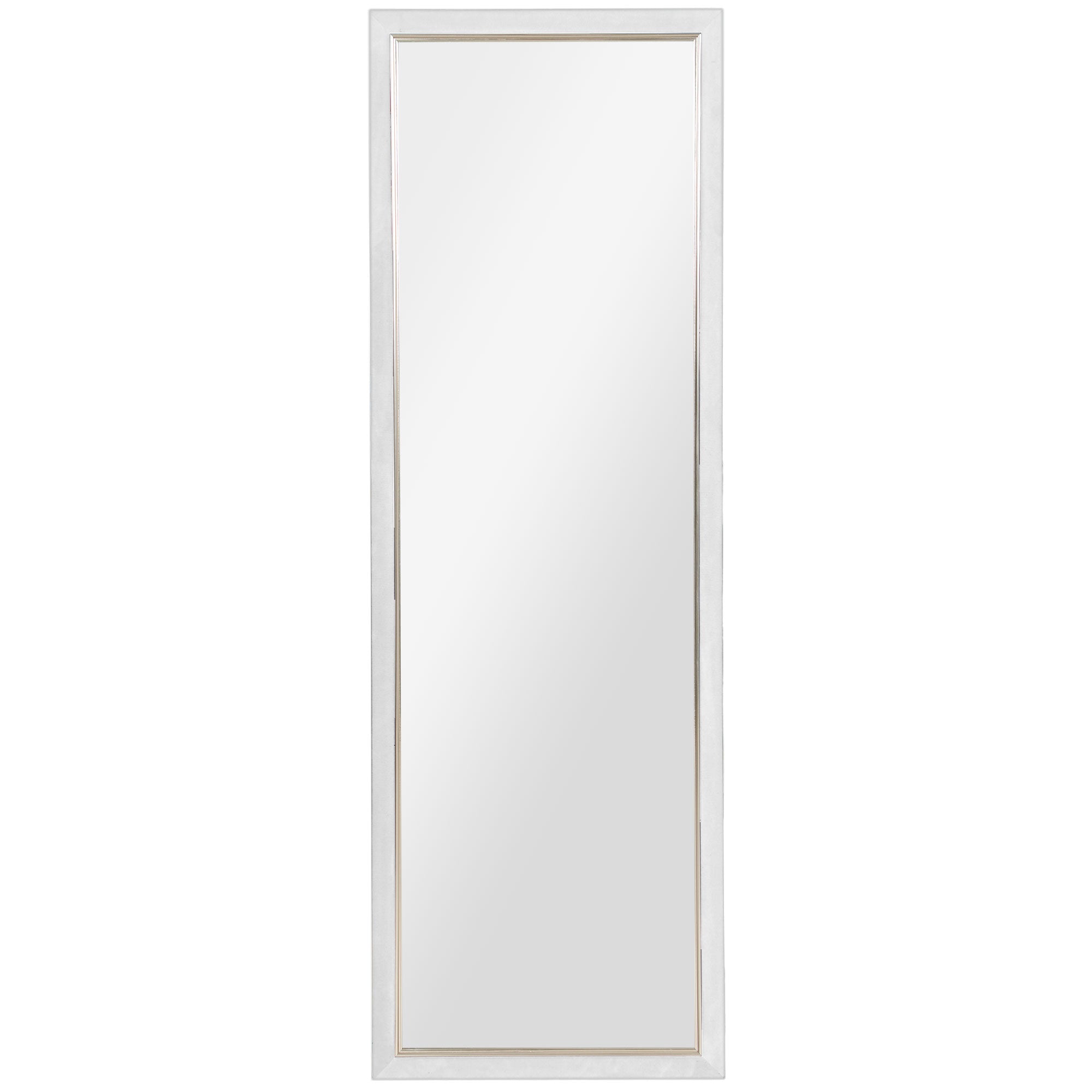 HOMCOM Full Length Mirror, 64" x 21" Full Body Mirror with Gold Frame, Free Standing, Leaning or Wall Mirror for Living Room, Bedroom, White