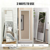 HOMCOM Full Length Mirror, 64" x 21" Full Body Mirror with Gold Frame, Free Standing, Leaning or Wall Mirror for Living Room, Bedroom, White