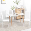 HOMCOM Dining Chairs Set of 4, Modern Accent Chair with High Back, Upholstery Faux Leather and Steel Legs for Living Room, Kitchen, White