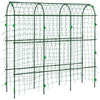 Outsunny Cucumber Trellis, 6ft Tall Garden Arch Trellis for Climbing Plants Outdoor, A-Frame, with PE Coated Steel Structure and Net, Support Vegetables Peas Fruits Vines