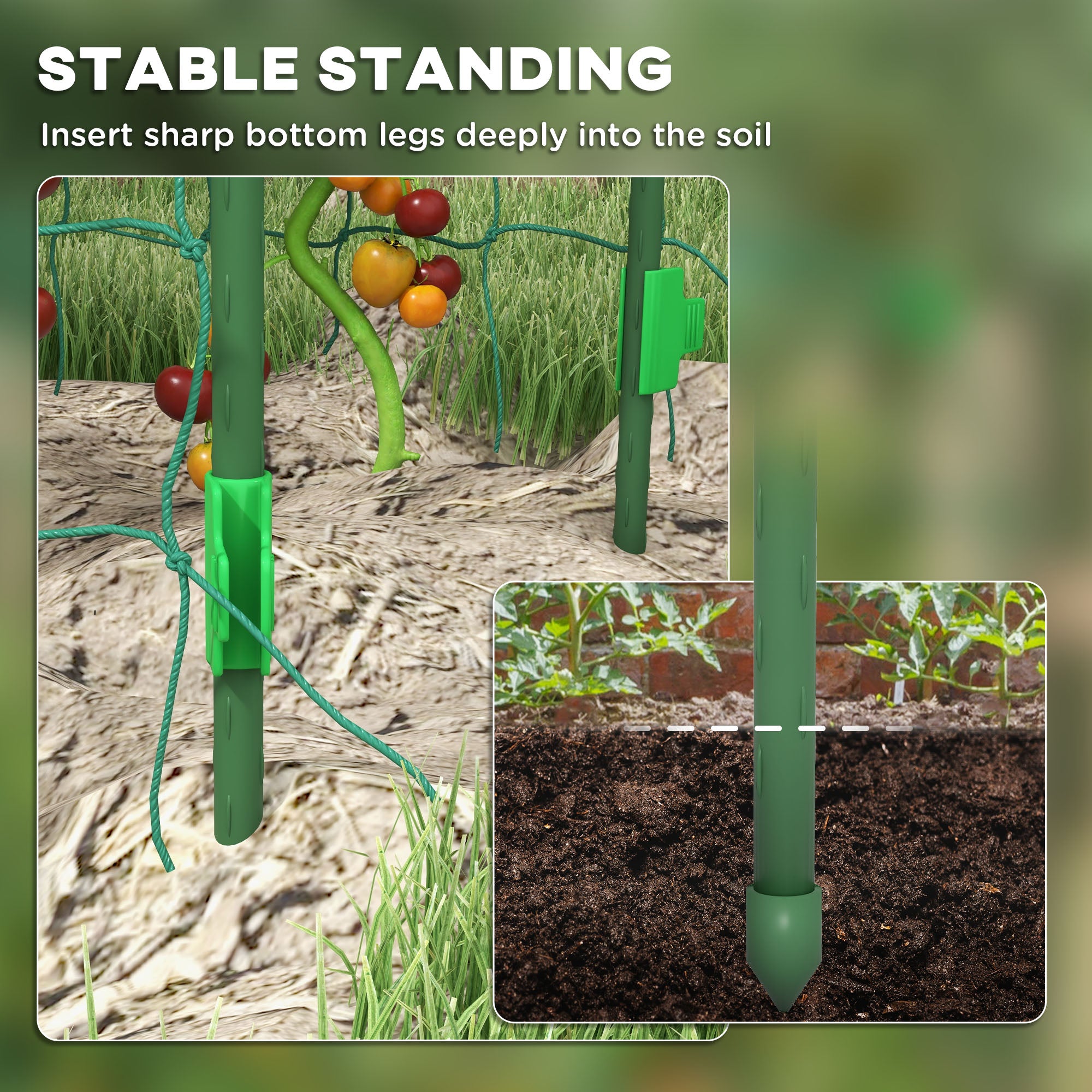 Outsunny Cucumber Trellis, 6ft Tall Garden Arch Trellis for Climbing Plants Outdoor, A-Frame, with PE Coated Steel Structure and Net, Support Vegetables Peas Fruits Vines