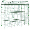Outsunny Cucumber Trellis, 6ft Tall Garden Arch Trellis for Climbing Plants Outdoor, A-Frame, with PE Coated Steel Structure and Net, Support Vegetables Peas Fruits Vines