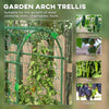 Outsunny Cucumber Trellis, 6ft Tall Garden Arch Trellis for Climbing Plants Outdoor, A-Frame, with PE Coated Steel Structure and Net, Support Vegetables Peas Fruits Vines