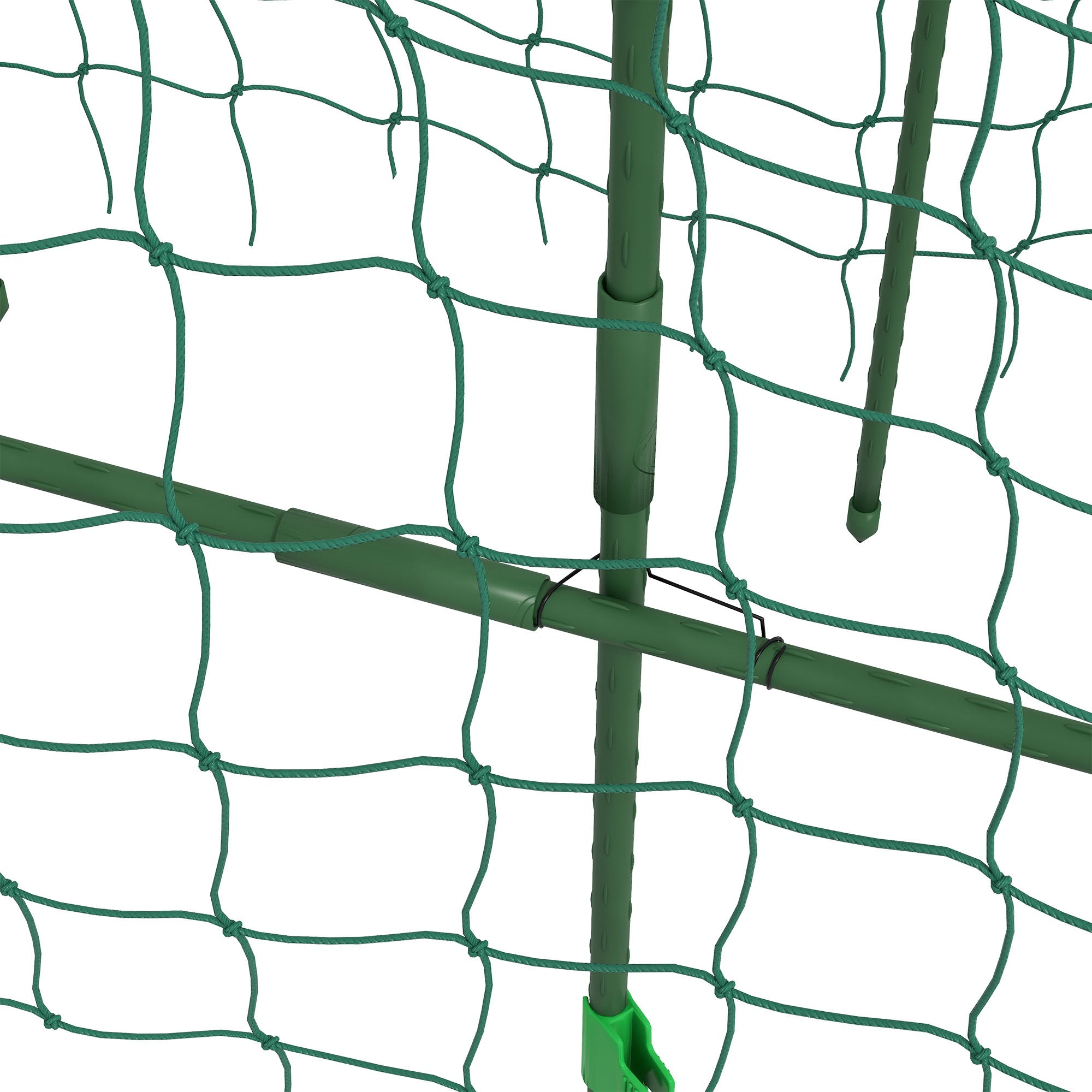 Outsunny Cucumber Trellis, 6ft Tall Garden Arch Trellis for Climbing Plants Outdoor, A-Frame, with PE Coated Steel Structure and Net, Support Vegetables Peas Fruits Vines