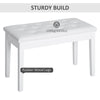HOMCOM 30" Padded Storage Piano Bench Artist Keyboard Seat Faux Leather (White)