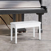 HOMCOM 30" Padded Storage Piano Bench Artist Keyboard Seat Faux Leather (White)