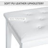 HOMCOM 30" Padded Storage Piano Bench Artist Keyboard Seat Faux Leather (White)