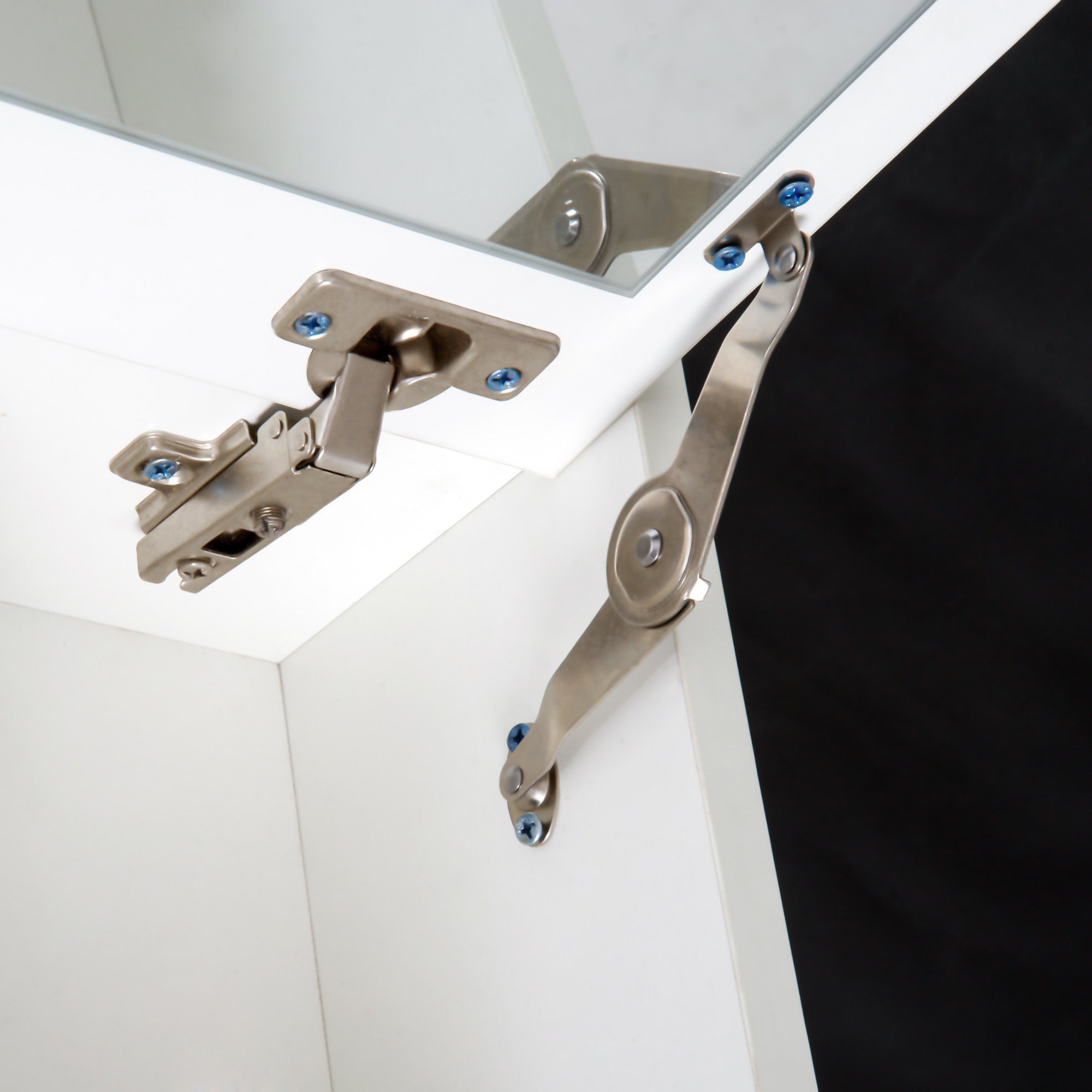 HOMCOM Mirrored Vanity Set, Dressing Table and Stool Set, Makeup Desk with Flip Top, Bedroom Furniture, White