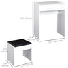 HOMCOM Mirrored Vanity Set, Dressing Table and Stool Set, Makeup Desk with Flip Top, Bedroom Furniture, White