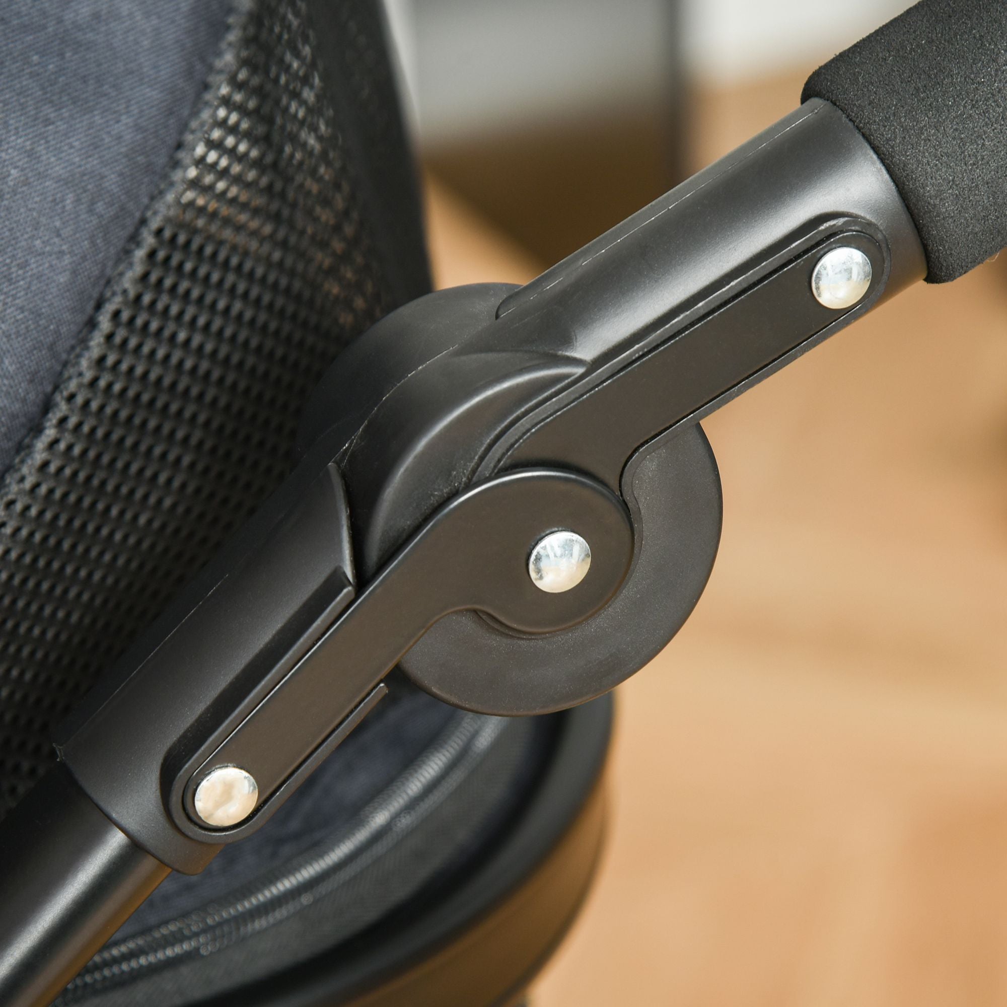 PawHut 4 Wheels Pet Stroller with Detachable Carrier, Foldable Cat Dog Travel Carriage, 2-In-1 Design Carrying Bag with Universal Wheel Brake Canopy Basket Black