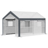 Outsunny 7' x 12' x 7' Heavy Duty Walk-In Greenhouse Vegetable Seed Growth Tent Outdoor Plant Growing Tunnel Warm House Flower Shed Backyard, White