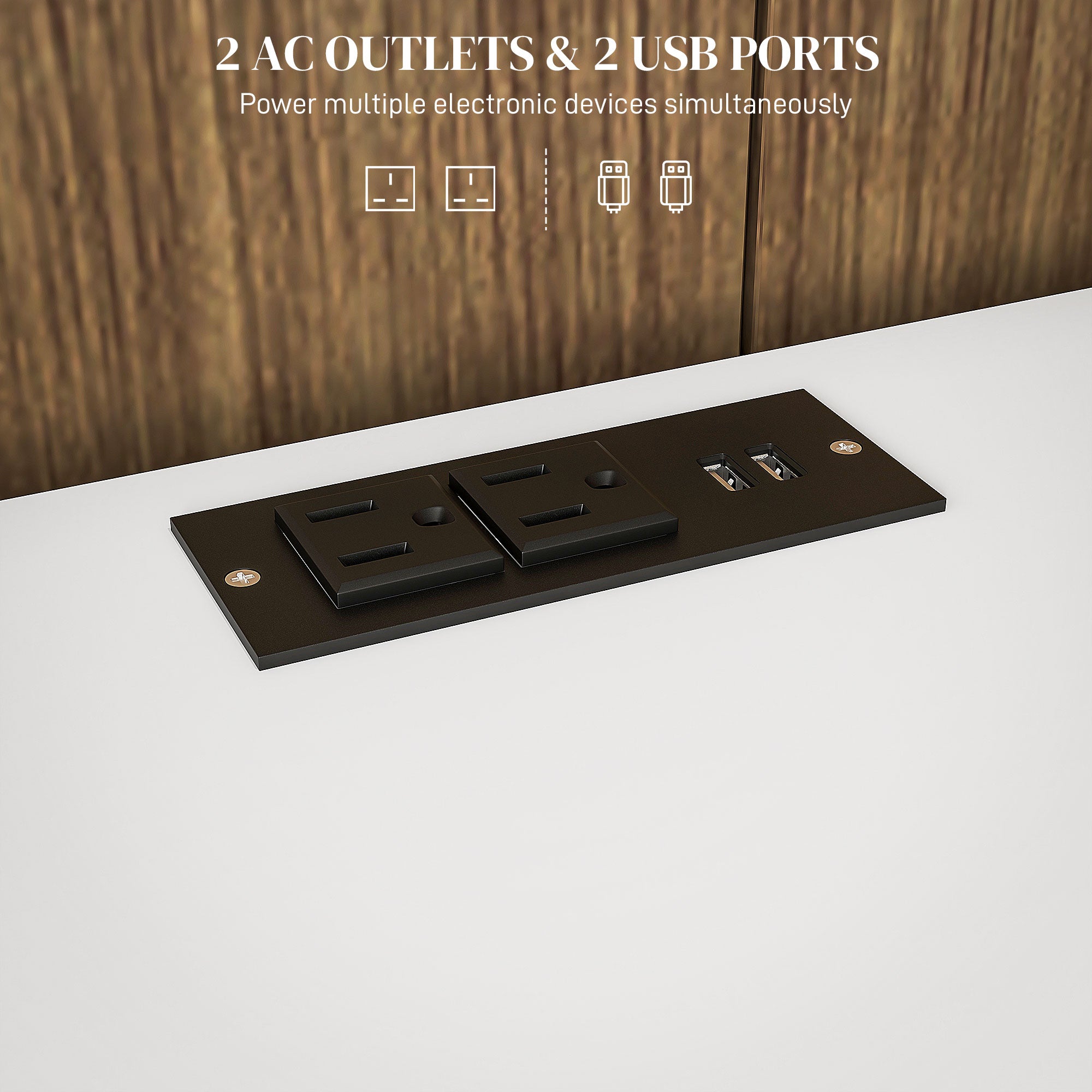 HOMCOM TV Stand with Power Outlets and USB Ports, TV Cabinet for 65 Inch TVs, Entertainment Unit with Open Shelves, Soft-close Door and Cable Holes for Living Room, White