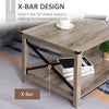 HOMCOM Farmhouse Coffee Table, Center Table with Slatted Bottom Storage Shelf and X Bar Frame for Living Room, 40.2" x 22" x 18", Oak