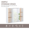 HOMCOM Bathroom Mirror Cabinet, Wall Mounted Medicine Cabinet with Storage Cupboard and Adjustable Shelf, White & Oak