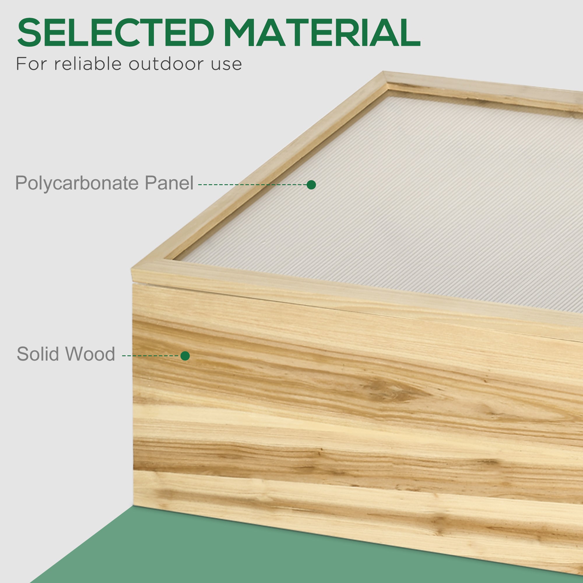 Outsunny Wooden Cold Frame with Openable Roof, Portable Mini Greenhouse for Indoor, Outdoor, Flowers, Vegetables, Plants, 66.9"x19.7"x17.7", Natural