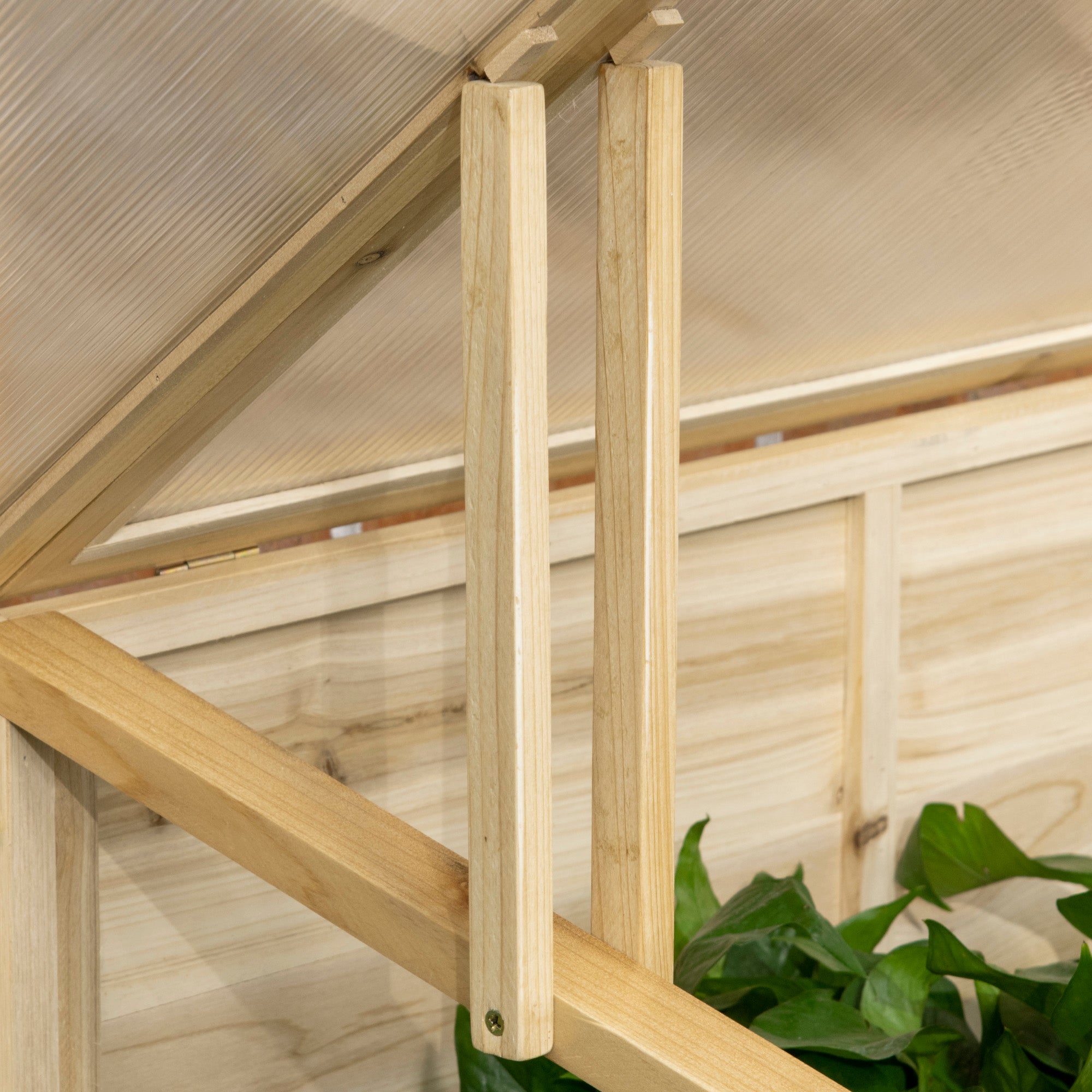 Outsunny Wooden Cold Frame with Openable Roof, Portable Mini Greenhouse for Indoor, Outdoor, Flowers, Vegetables, Plants, 66.9"x19.7"x17.7", Natural